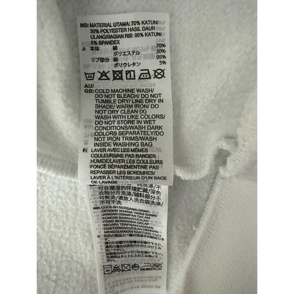 Adidas Three Stripes Crewneck Sweatshirt White Logo Fleece Pullover M Athleisure - Picture 10 of 12